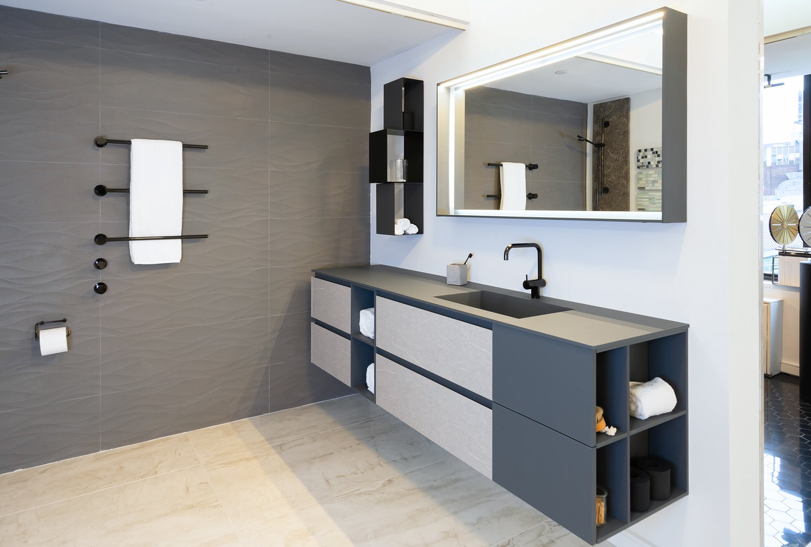 Urban duplex bathroom vanity