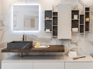 Modern Open Shelving Bathroom